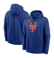 Men New York Mets Royal Cooperstown Collection Logo Club Pullover Hoodie