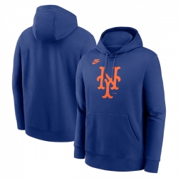 Men New York Mets Royal Cooperstown Collection Logo Club Pullover Hoodie
