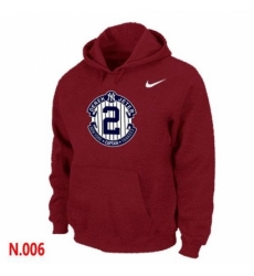 MLB Men Nike New York Yankees 2 Derek Jeter Pullover Hoodie Red