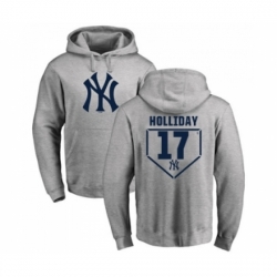 Men MLB Nike New York Yankees 17 Matt Holliday Gray RBI Pullover Hoodie