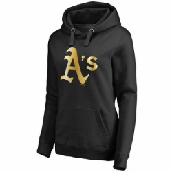 MLB Oakland Athletics Women Gold Collection Pullover Hoodie Black