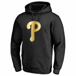 Men MLB Philadelphia Phillies Gold Collection Pullover Hoodie Black