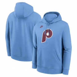 Men Philadelphia Phillies Blue Cooperstown Collection Logo Club Pullover Hoodie