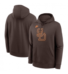 Men San Diego Padres Brown Cooperstown Collection Logo Club Pullover Hoodie