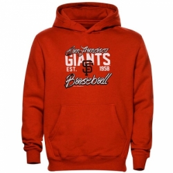 Men MLB San Francisco Giants Script Baseball Pullover Hoodie Orange