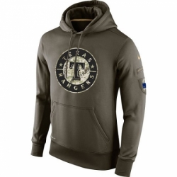 MLB Men Texas Rangers Nike Olive Salute To Service KO Performance Hoodie