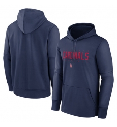 Men St  Louis Cardinals Navy Pregame Performance Pullover Hoodie