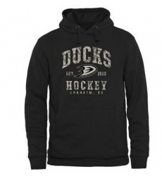 Men Anaheim Ducks Black Camo Stack Pullover Hoodie