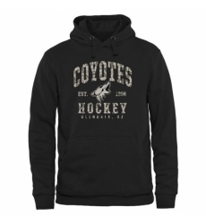 NHL Mens Arizona Coyotes Black Camo Stack Pullover Hoodie