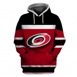 Men Carolina Hurricanes Red Black All Stitched Hooded Sweatshirt