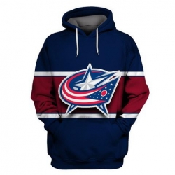 Men Columbus Blue Jackets Navy All Stitched Hooded Sweatshirt