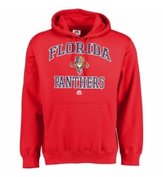 NHL Mens Florida Panthers Majestic Heart Soul Hoodie Red