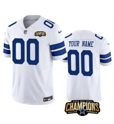 Men Dallas Cowboys Active Player Custom White 2023 F U S E  NFC East Champions Patch Stitched Football Jersey