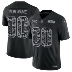 Men Seattle Seahawks Active Player Custom Black F U S E  2026 Salute to Service Limited Stitched Football Jersey