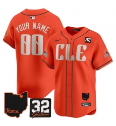 Men Cleveland Browns ACTIVE PLAYER Custom Orange 2025 Jim Brown Memorial   Home Patch Vapor Limited Stitched Jersey