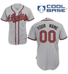 Men Women Youth All Size Atlanta Braves Cool Base Custom Jerseys Grey