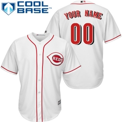 Men Women Youth All Size Cincinnati Reds Custom Cool Base Jersey White 3