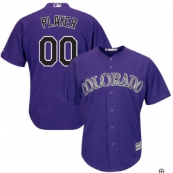 Men Women Youth All Size Colorado Rockies Customized Cool Base Jersey Purple