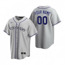 Men Women Youth Toddler All Size Colorado Rockies Custom Nike Gray Stitched MLB Cool Base Road Jersey