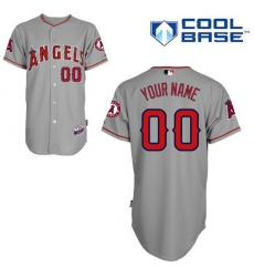 Men Women Youth All Size Los Angeles Angels Customized Cool Base Jersey Grey 3