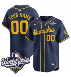 Men Milwaukee Brewers ACTIVE PLAYER Custom Navy 2026 World Series Alternate Limited Stitched Baseball Jersey Men Milwaukee Brewers ACTIVE PLAYER Custom Navy 2026 World Series Alternate Limited Stitched Baseball Jersey