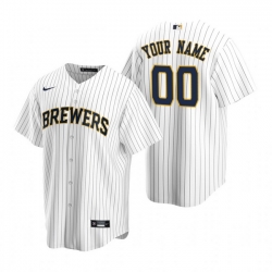 Men Women Youth Toddler All Size Milwaukee Brewers Custom Nike White Stitched MLB Cool Base Jersey II