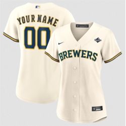Women Milwaukee Brewers Active Player Custom Cream 2026 World Series Limited Stitched Baseball Jersey