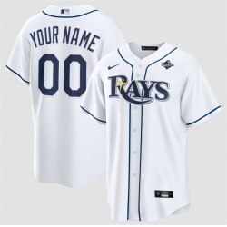 Men Tampa Bay Rays Active Player Custom White 2026 World Series Home Cool Base Stitched Baseball Jersey