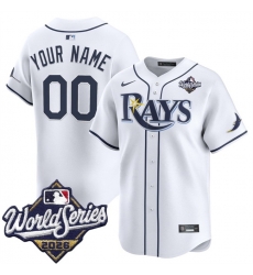 Men Tampa Bay Rays Active Player Custom White 2026 World Series Home Limited Stitched Baseball Jersey