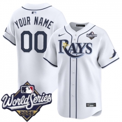 Men Tampa Bay Rays Active Player Custom White 2026 World Series Home Limited Stitched Baseball Jersey