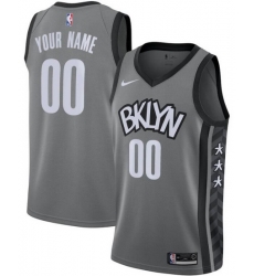 Men Women Youth Toddler Brooklyn Nets Custom Gray Nike NBA Stitched Jersey