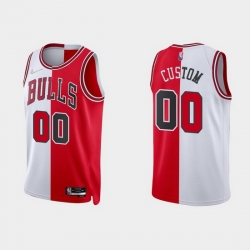 Men Women Youth Toddler Chicago Bulls Red White Split Custom Nike NBA Stitched Jersey