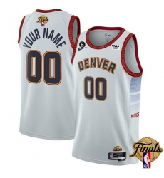 Men Denver Nuggets Active Player Custom White 2023 Finals Icon Edition Stitched Basketball Jersey