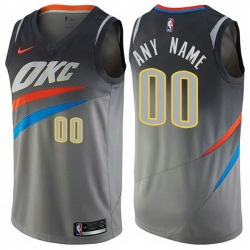 Men Women Youth Toddler All Size Nike Oklahoma City Thunder Customized Swingman Gray NBA City Edition Jersey