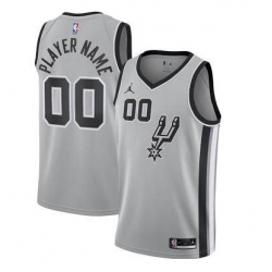 Men Women Youth All Size Spurs Grey Jordan Brand Custom NBA Jersey