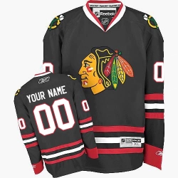 Men Women Youth Toddler Youth Black Jersey - Customized Reebok Chicago Blackhawks Third