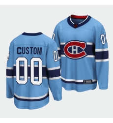 Men Women Youth Montreal Canadiens Custom Blue 2022 Reverse Retro Stitched Jersey