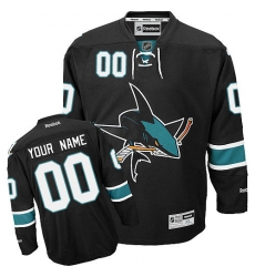 Men Women Youth Toddler Youth Black Jersey - Customized Reebok San Jose Sharks Third