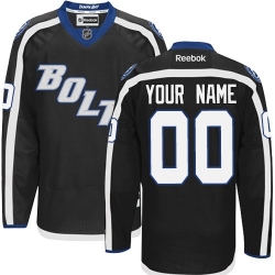 Men Women Youth Toddler Youth Black Jersey - Customized Reebok Tampa Bay Lightning Third