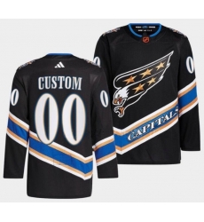 Men Women Youth Washington Capital Custom Black Reverse Retro Stitched Jersey