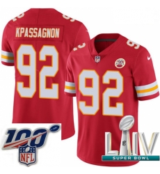 2020 Super Bowl LIV Youth Nike Kansas City Chiefs #92 Tanoh Kpassagnon Red Team Color Vapor Untouchable Limited Player NFL Jersey