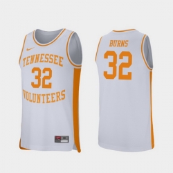 Men Tennessee Volunteers D.J. Burns White Retro Performance College Basketball Jersey