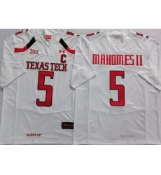 Men Texas Tech White Patrick Mahomes #5 Football Stitched Team Jersey