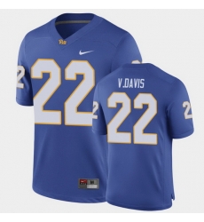 Men Pitt Panthers Vincent Davis Game Royal Football Jersey