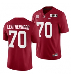 Alabama Crimson Tide Alex Leatherwood Crimson 2021 Rose Bowl Champions College Football Playoff College Football Playoff Jersey