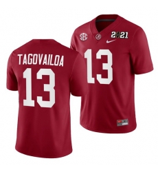 Alabama Crimson Tide Tua Tagovailoa Crimson 2021 Rose Bowl Champions College Football Playoff College Football Playoff Jersey