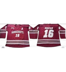 Men COllege Hockey Masachusetts 16 Makar Red Jersey