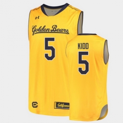 Men Jason Kidd College Basketball Gold Jersey