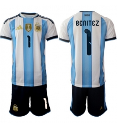 Argentina 2026 FIFA World Cup Soccer Jersey White #1 BENITEZ Argentina 2026 FIFA World Cup Soccer Jersey White #1 BENITEZ