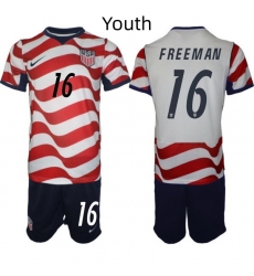 USA FIFA World Cup 2026 Soccer Red Home Jersey Alex Freeman #16